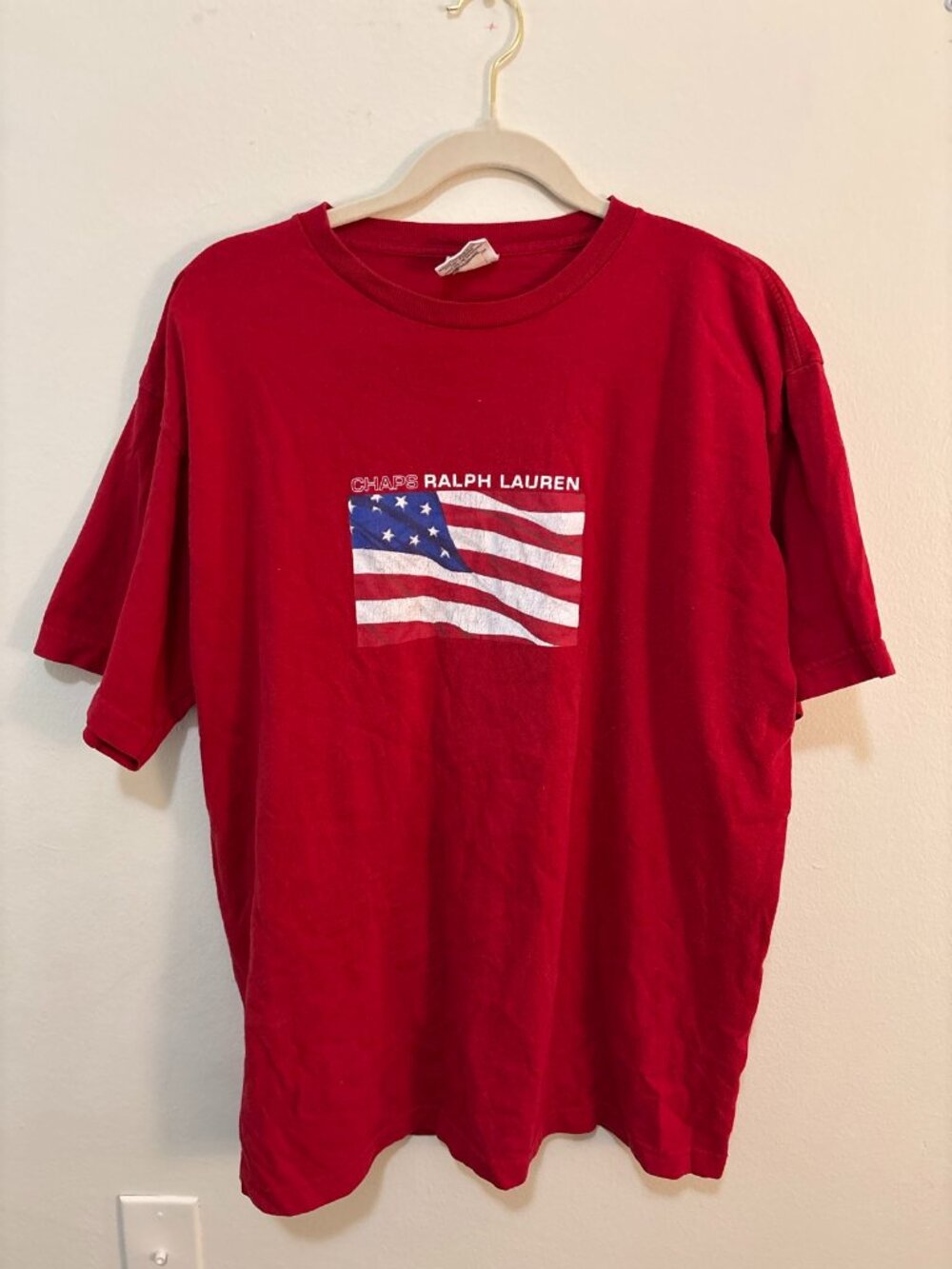 Chaps Ralph Lauren red graphic t-shirt size L